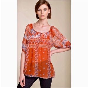 Joie sheer silk top with attached camisole Size M NWT